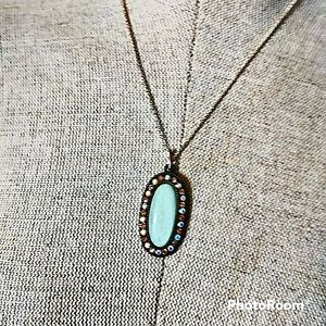 Sparkly gem stone pendant necklace